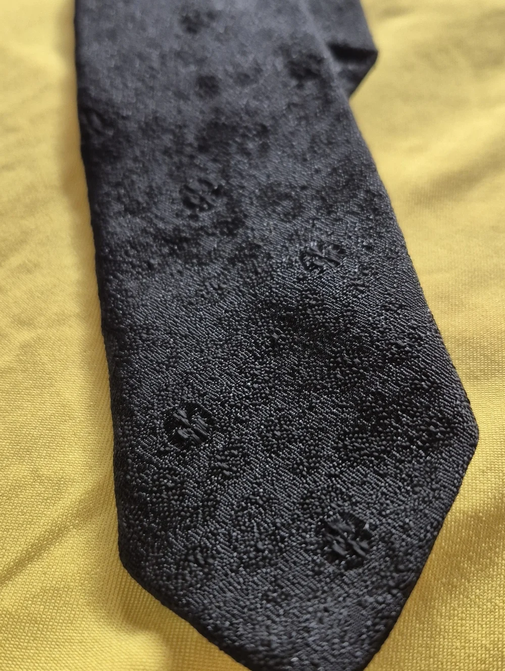 Source Unknown Black Jacquard Floral Necktie